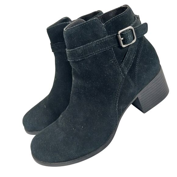 UGG! "KOOLABURRA" BLACK GENUINE SUEDE LEATHER CHUNKY HEEL ANKLE BOOTS! SZ 8M - Picture 10 of 10